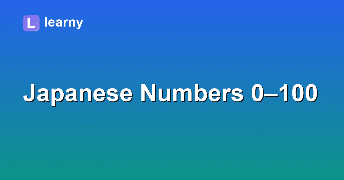 Japanese number words from one to ten