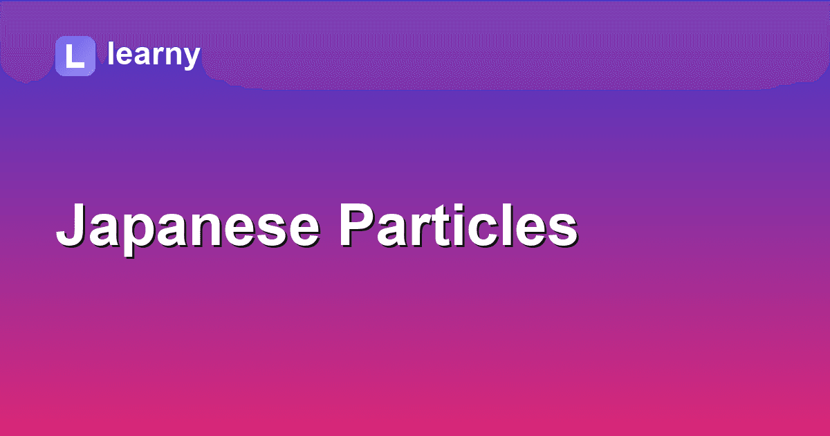 The Japanese particles は, の, も and か